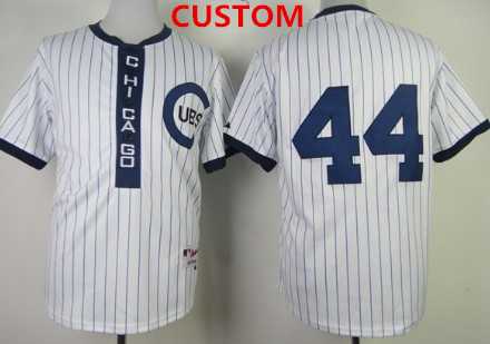 Men%27s Chicago Cubs Custom 1909 White Pullover Jersey